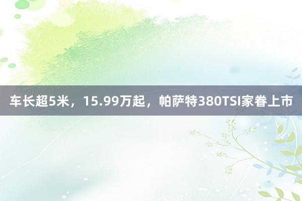 车长超5米，15.99万起，帕萨特380TSI家眷上市