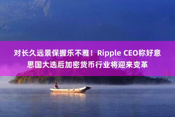 对长久远景保握乐不雅！Ripple CEO称好意思国大选后加密货币行业将迎来变革