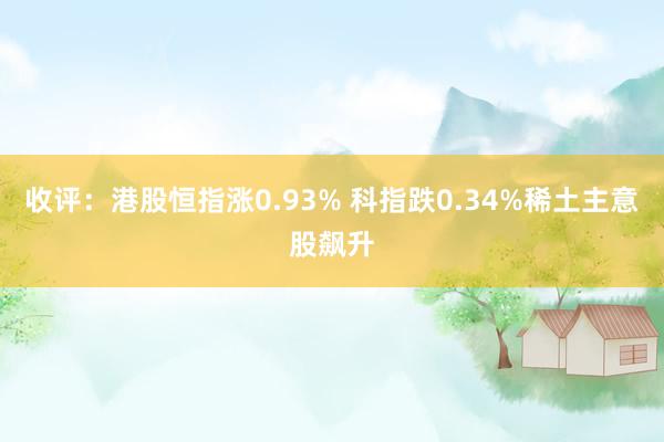 收评：港股恒指涨0.93% 科指跌0.34%稀土主意股飙升