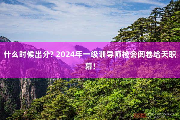 什么时候出分? 2024年一级训导师检会阅卷给天职幕!